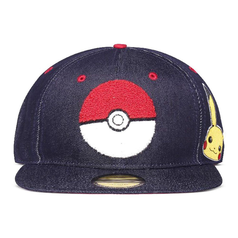 POKEMON Pokeball Denim Snapback Baseball Cap