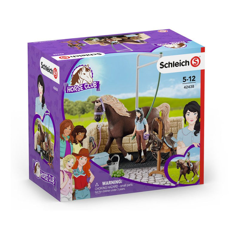 SCHLEICH Horse Club Washing Area with Horse Club Emily & Luna Toy Playset, Unisex, 5 to 12 Years, Multi-colour