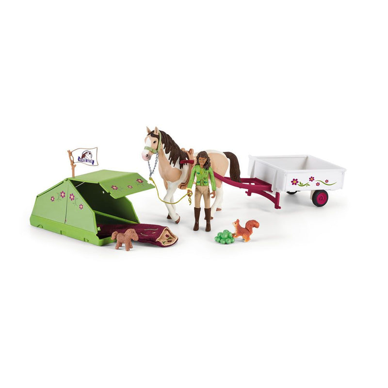 SCHLEICH Horse Club Sarah's Camping Adventure Toy Playset, Unisex, 5 to 12 Years, Multi-colour