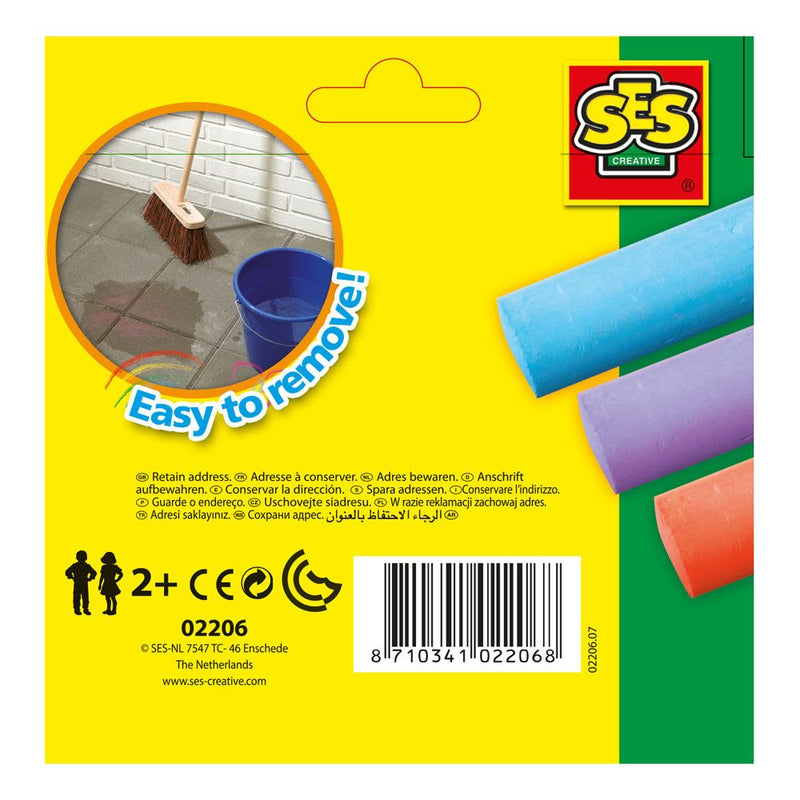 SES CREATIVE Children's Playground Chalks, 6 Pack, 2 to 12 Years, Multi-colour