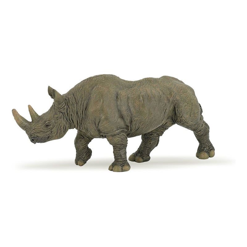 PAPO Wild Animal Kingdom Black Rhinoceros Toy Figure, Three Years or Above, Grey/Brown