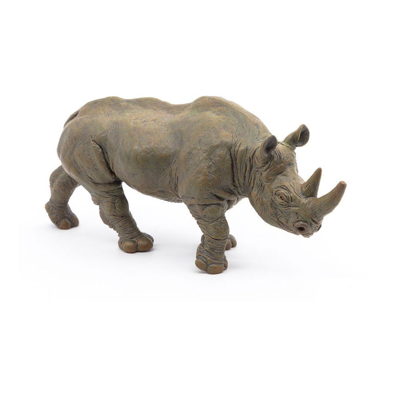 PAPO Wild Animal Kingdom Black Rhinoceros Toy Figure, Three Years or Above, Grey/Brown