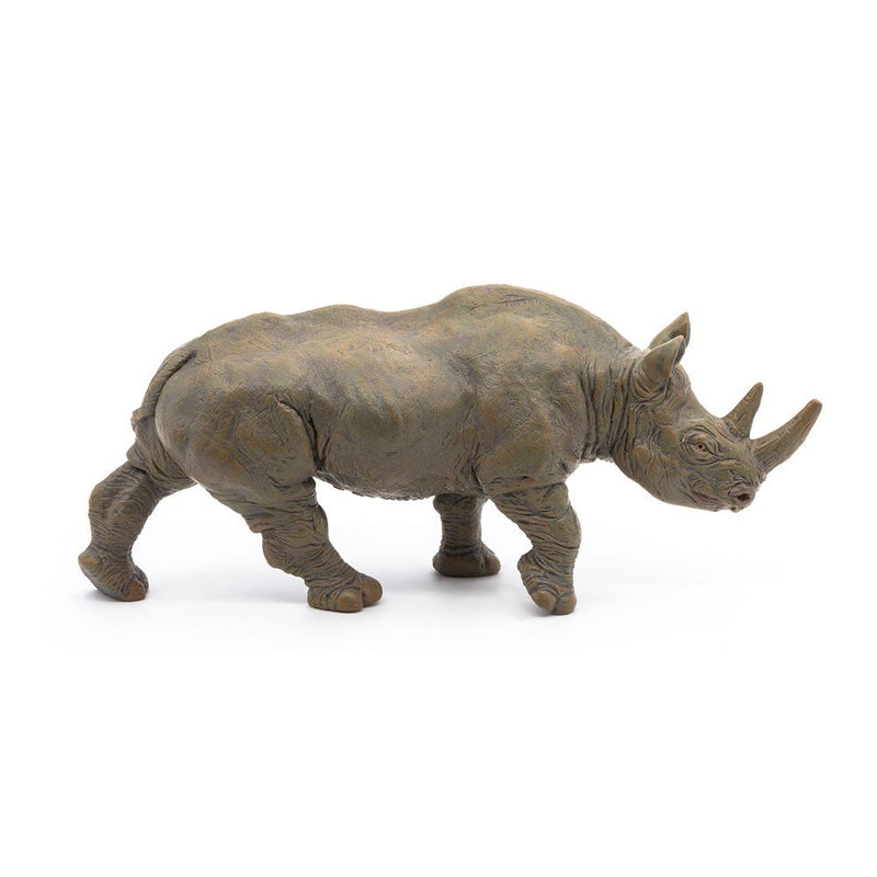 PAPO Wild Animal Kingdom Black Rhinoceros Toy Figure, Three Years or Above, Grey/Brown