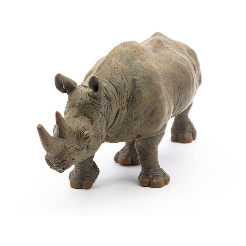 PAPO Wild Animal Kingdom Black Rhinoceros Toy Figure, Three Years or Above, Grey/Brown