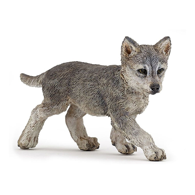 PAPO Wild Animal Kingdom Wolf Cub Toy Figure, 10 Months or Above, Brown