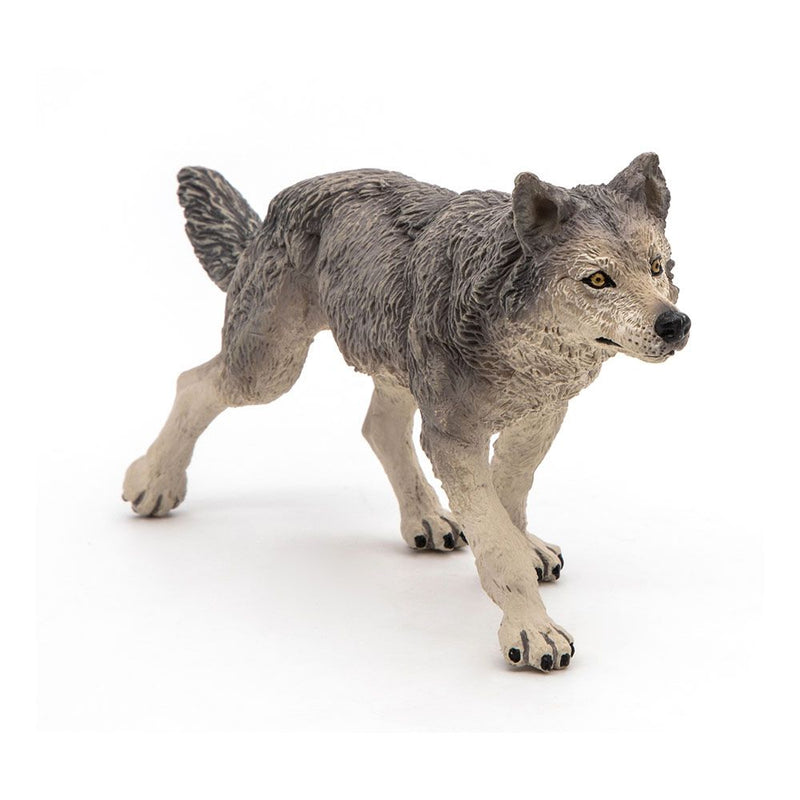 PAPO Wild Animal Kingdom Grey Wolf Toy Figure, Three Years or Above, Grey