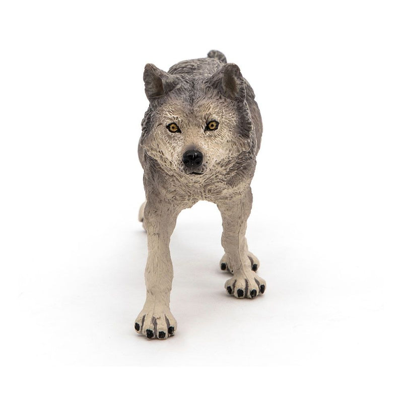 PAPO Wild Animal Kingdom Grey Wolf Toy Figure, Three Years or Above, Grey