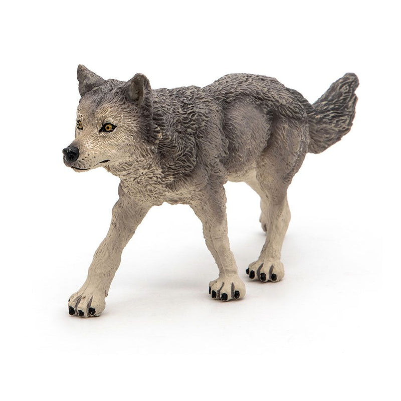 PAPO Wild Animal Kingdom Grey Wolf Toy Figure, Three Years or Above, Grey