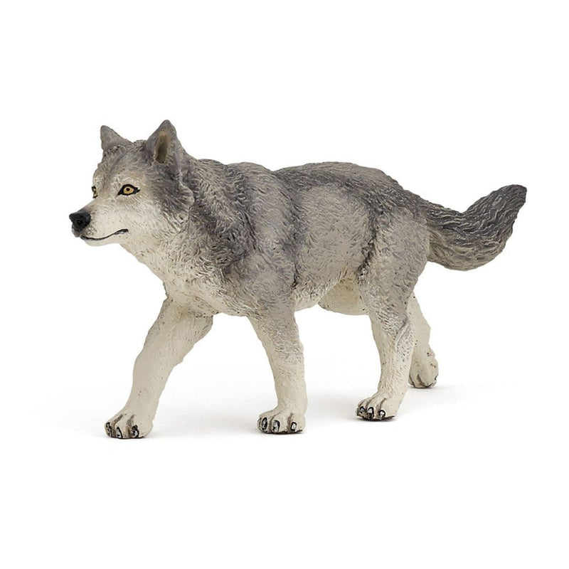 PAPO Wild Animal Kingdom Grey Wolf Toy Figure, Three Years or Above, Grey