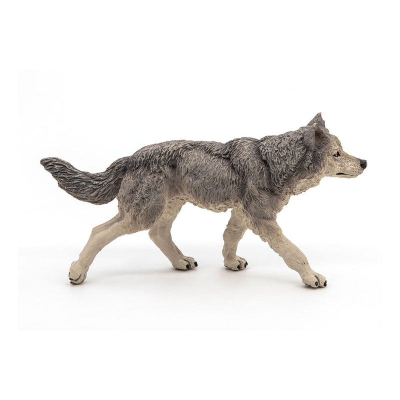 PAPO Wild Animal Kingdom Grey Wolf Toy Figure, Three Years or Above, Grey