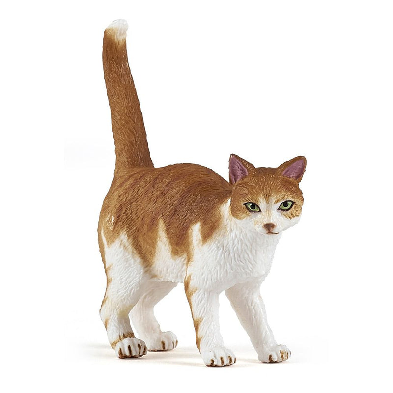 PAPO Dog and Cat Companions Red Cat Toy Figure, Three Years or Above, Red/White
