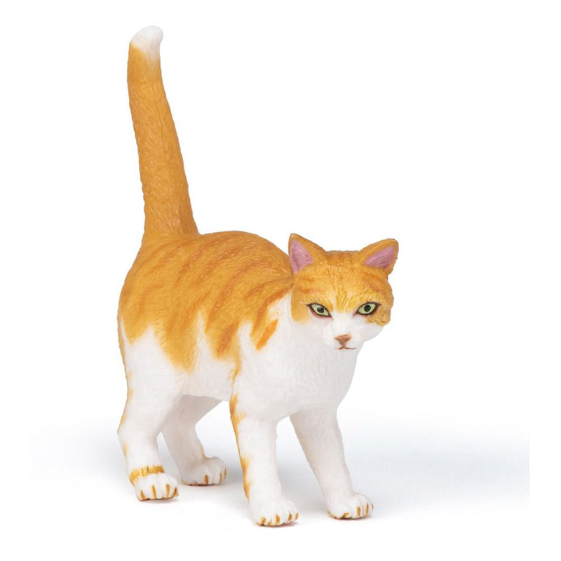 PAPO Dog and Cat Companions Red Cat Toy Figure, Three Years or Above, Red/White
