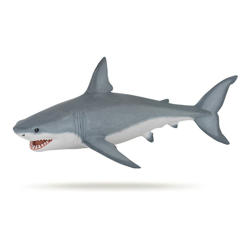 PAPO Marine Life White Shark Toy Figure, Three Years or Above, Grey