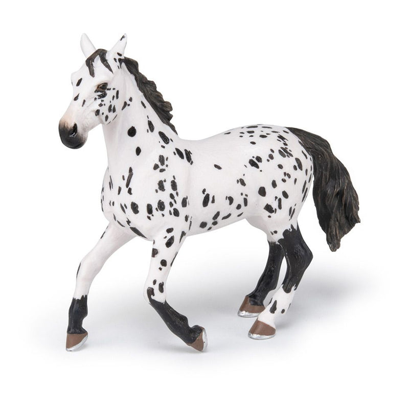 PAPO Horse and Ponies Black Appaloosa Horse Toy Figure, Three Years or Above, White/Black