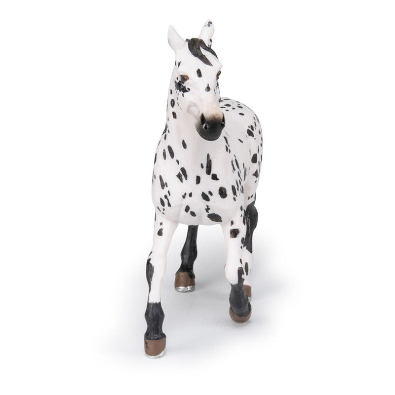 PAPO Horse and Ponies Black Appaloosa Horse Toy Figure, Three Years or Above, White/Black