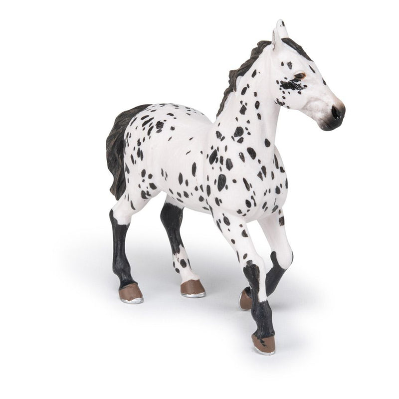 PAPO Horse and Ponies Black Appaloosa Horse Toy Figure, Three Years or Above, White/Black