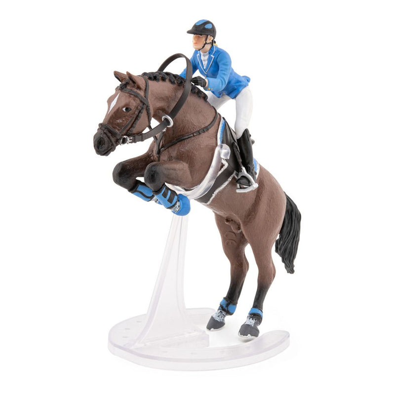 PAPO Horse and Ponies Jumping Horse with Riding Girl Toy Figure, Three Years or Above, Multi-colour