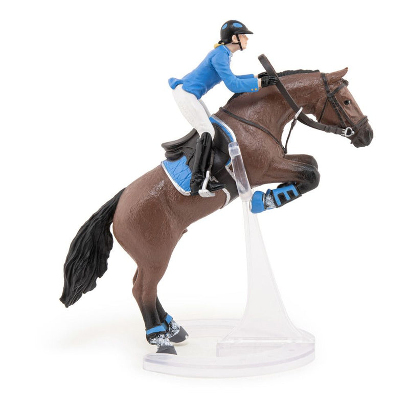 PAPO Horse and Ponies Jumping Horse with Riding Girl Toy Figure, Three Years or Above, Multi-colour