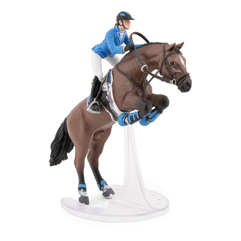 PAPO Horse and Ponies Jumping Horse with Riding Girl Toy Figure, Three Years or Above, Multi-colour