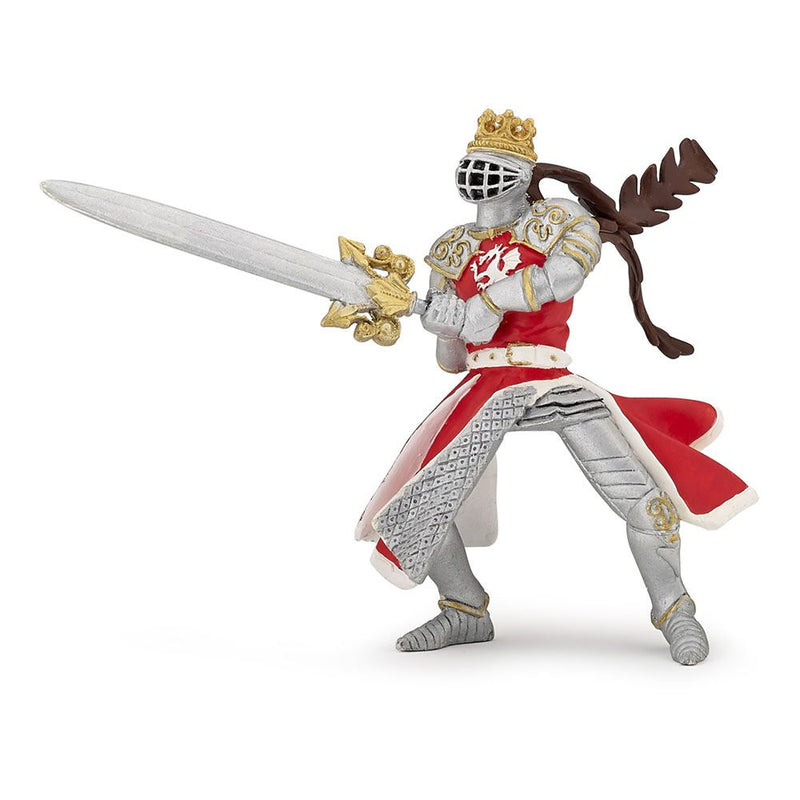 PAPO Fantasy World Dragon King with Sword Toy Figure, Three Years or Above, Silver/Red
