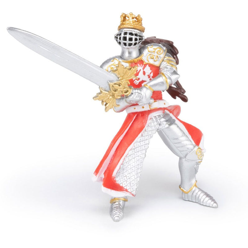 PAPO Fantasy World Dragon King with Sword Toy Figure, Three Years or Above, Silver/Red