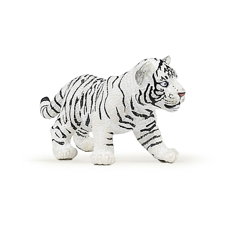 PAPO Wild Animal Kingdom White Tiger Cub Toy Figure, Three Years or Above, Black/White