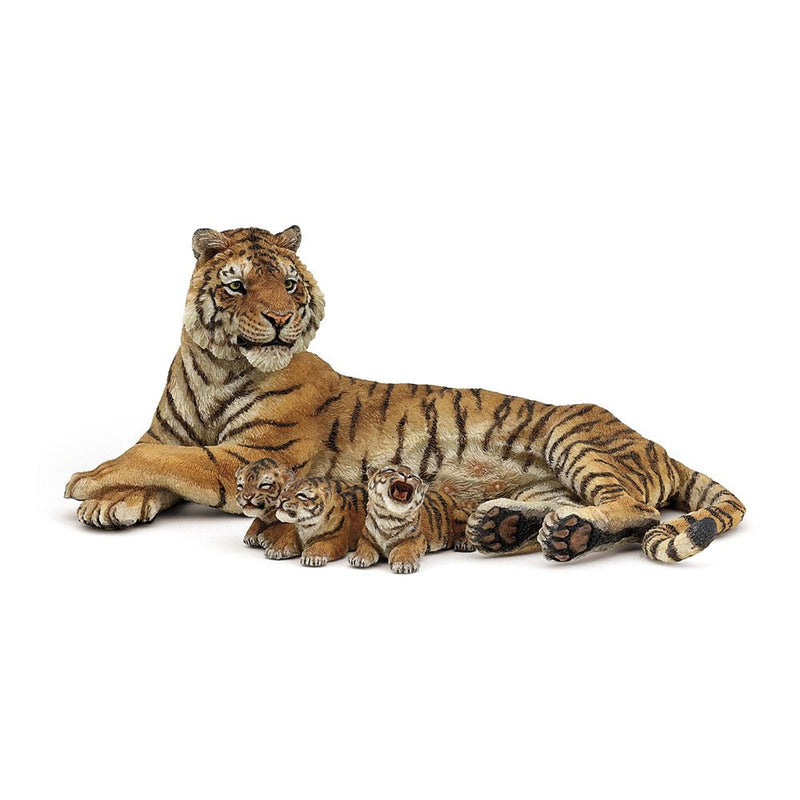 PAPO Wild Animal Kingdom Lying Tigress Nursing Toy Figure, Three Years or Above, Multi-colour