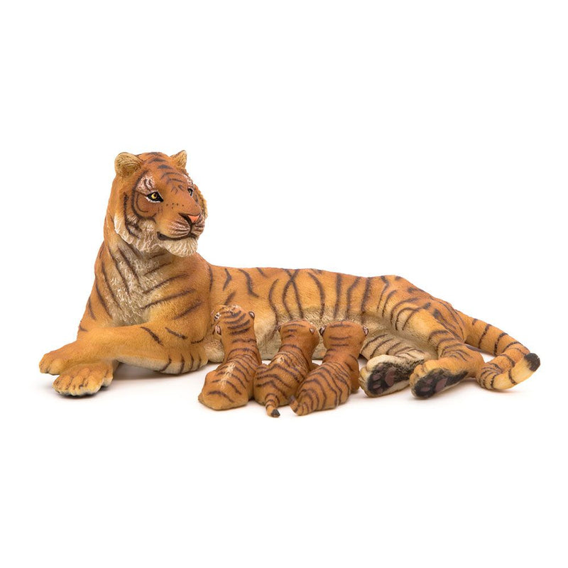 PAPO Wild Animal Kingdom Lying Tigress Nursing Toy Figure, Three Years or Above, Multi-colour