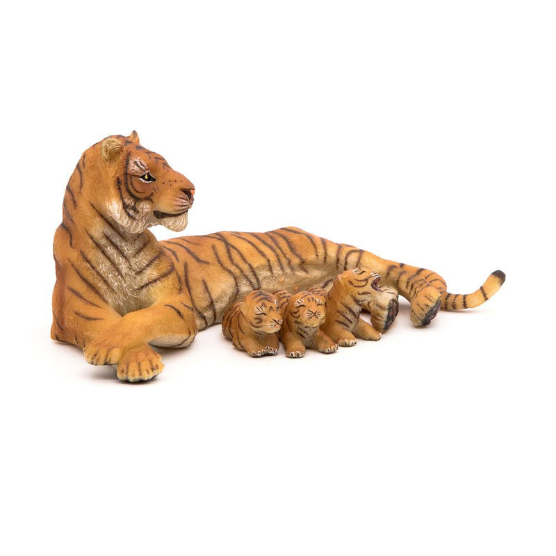 PAPO Wild Animal Kingdom Lying Tigress Nursing Toy Figure, Three Years or Above, Multi-colour
