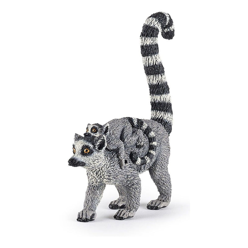 PAPO Wild Animal Kingdom Lemur and Baby Toy Figure, Three Years or Above, Multi-colour