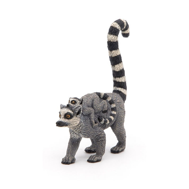 PAPO Wild Animal Kingdom Lemur and Baby Toy Figure, Three Years or Above, Multi-colour
