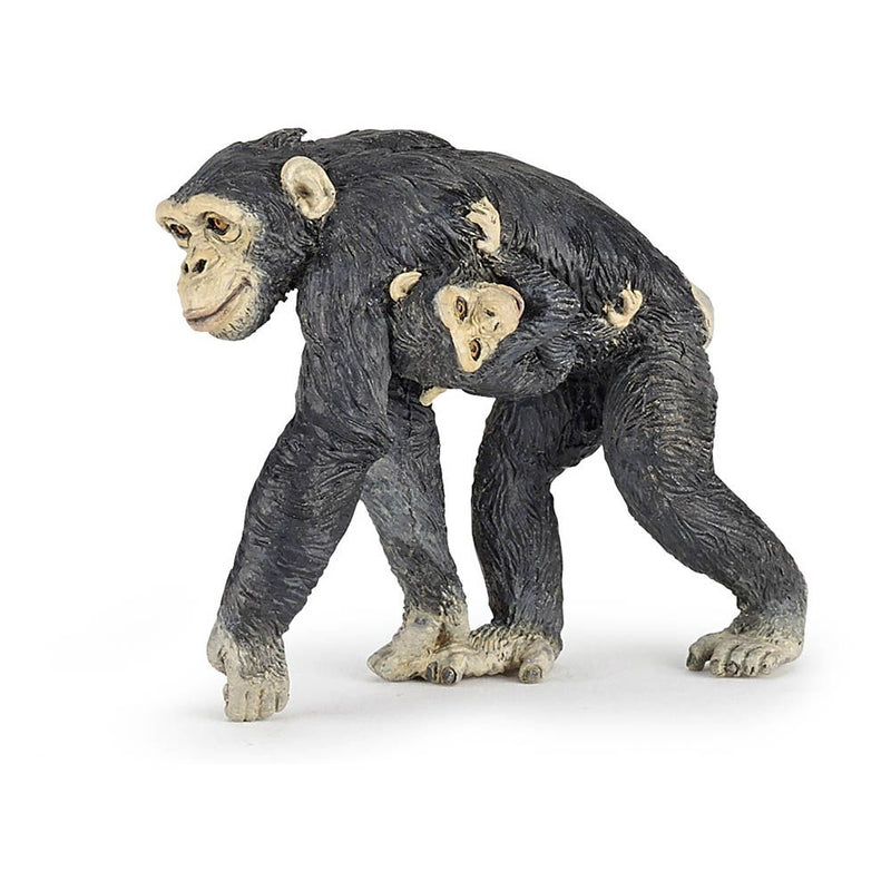 PAPO Wild Animal Kingdom Chimpanzee and Baby Toy Figure, Three Years or Above, Black