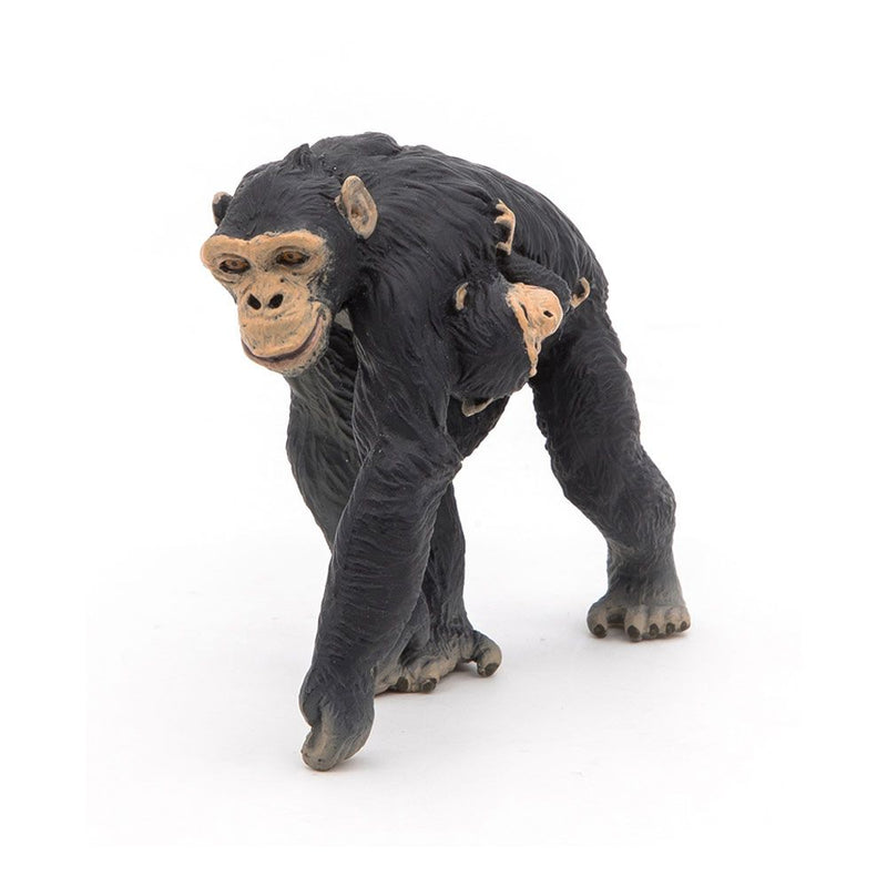 PAPO Wild Animal Kingdom Chimpanzee and Baby Toy Figure, Three Years or Above, Black
