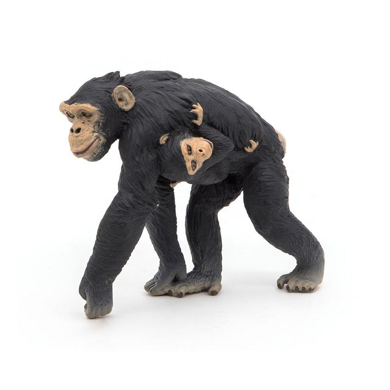 PAPO Wild Animal Kingdom Chimpanzee and Baby Toy Figure, Three Years or Above, Black