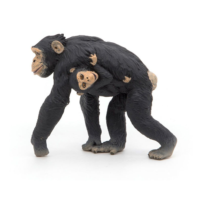 PAPO Wild Animal Kingdom Chimpanzee and Baby Toy Figure, Three Years or Above, Black