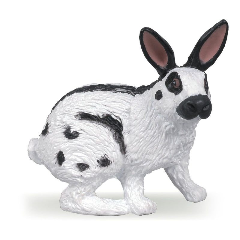 PAPO Farmyard Friends English Spot Papillon Rabbit Toy Figure, Three Years or Above, Black/White