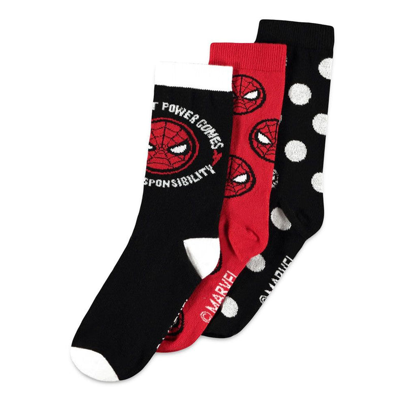 MARVEL COMICS Spider-man Iconic Character & Logo Crew Socks