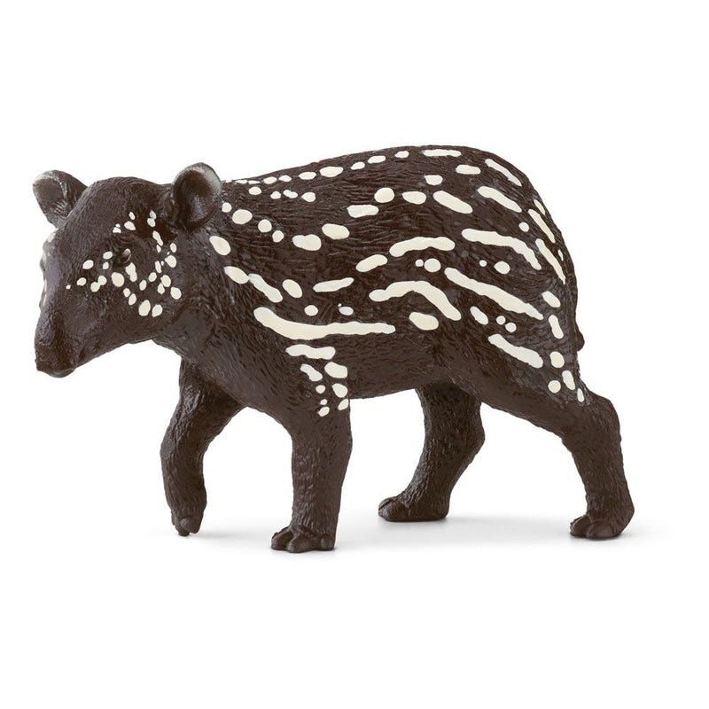 SCHLEICH Wild Life Tapir Baby Toy Figure, 3 to 8 Years, Brown/White