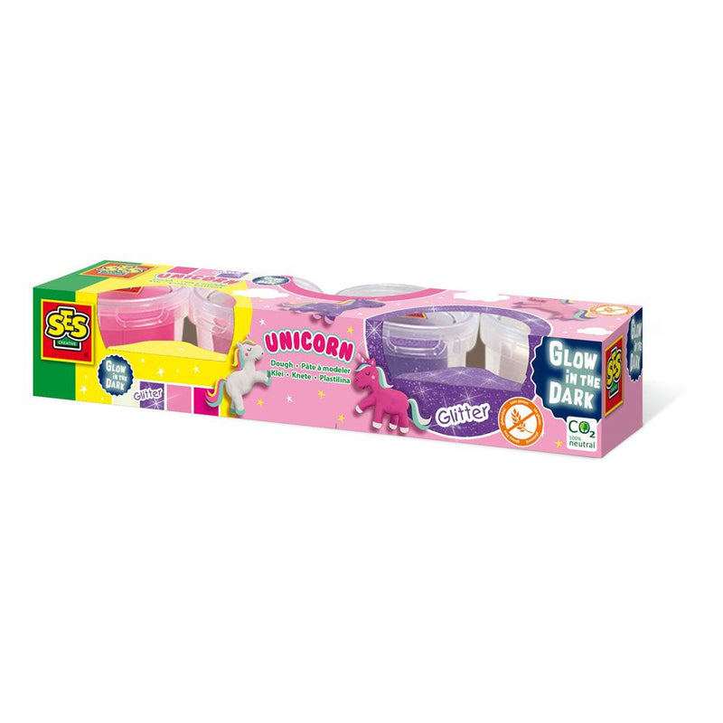 SES CREATIVE Children's Unicorn Dough Set, 4x 90g Pots, 2 Years and Above