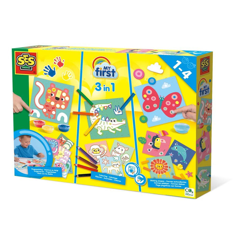SES CREATIVE Children's My First 3-in-1 Fingerpainting Set, 12 Months and Above