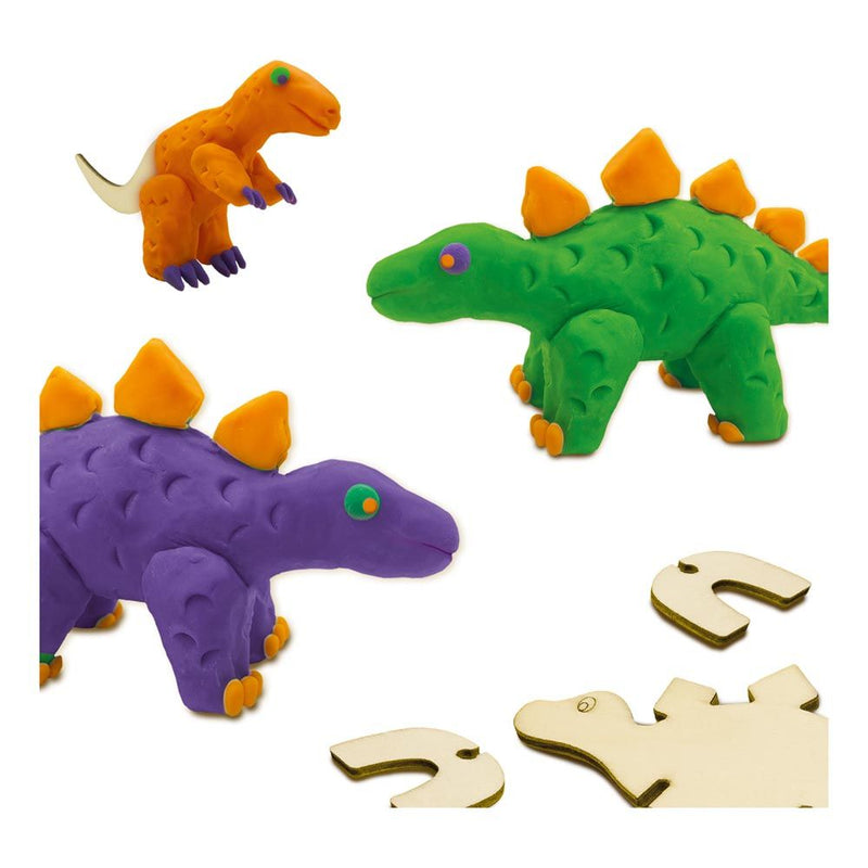 SES CREATIVE Dinosaurs Wooden Skeletons Modelling Dough Set, 3 Years and Above