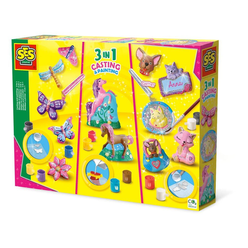 SES CREATIVE Animals 3-in-1 Casting and Painting, 5 Years and Above