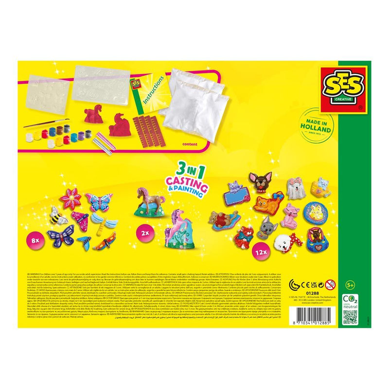 SES CREATIVE Animals 3-in-1 Casting and Painting, 5 Years and Above
