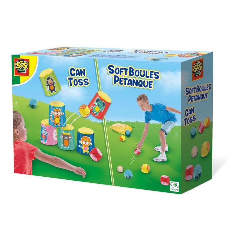 SES CREATIVE Can Toss and Soft Boules Petanque 2-in-1 Game, 4 Years and Above