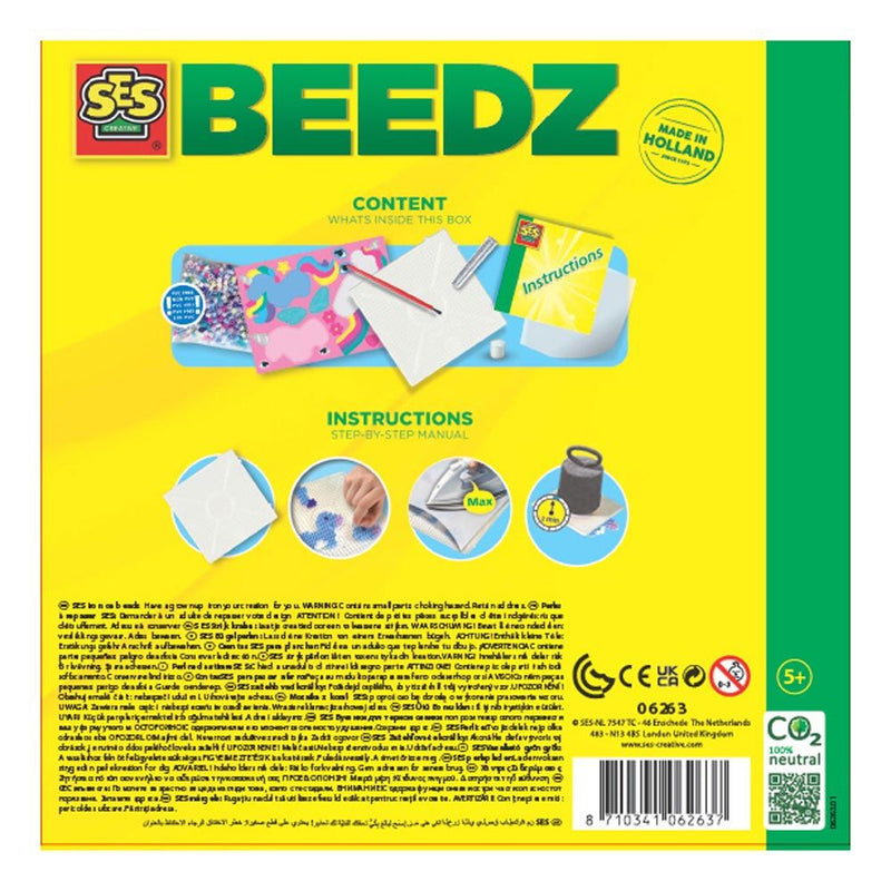 SES CREATIVE Beedz Iron-on Beads Unicorns Pegboard, 1800 iron-on Beads, 5 Years and Above