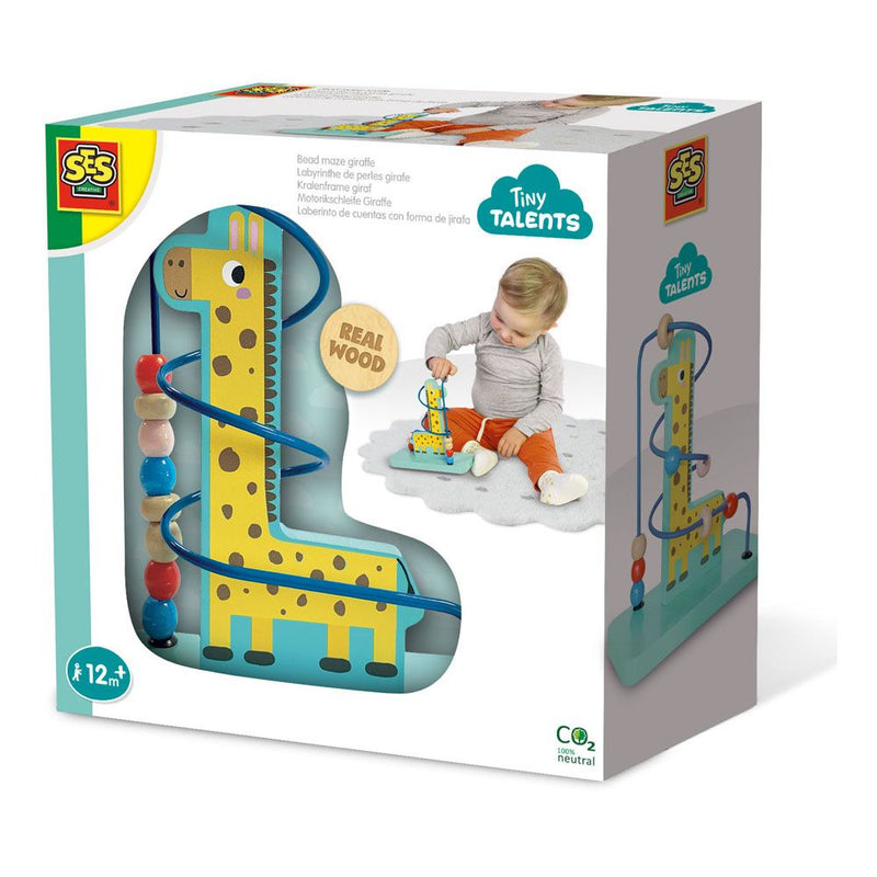 SES CREATIVE Tiny Talents Bead Maze Giraffe, 12 Months and Above