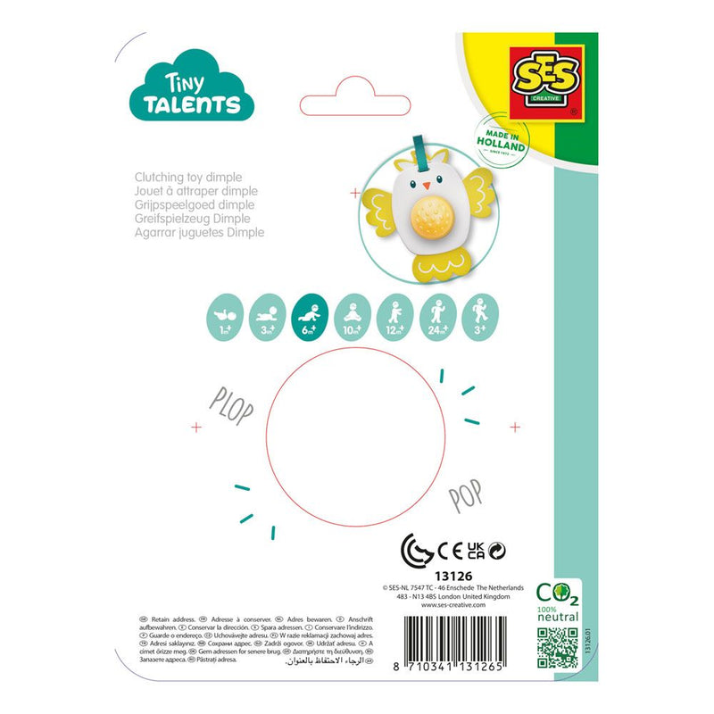 SES CREATIVE Tiny Talents Bird Clutching Sensory Dimple Toy, 6 Month and Above