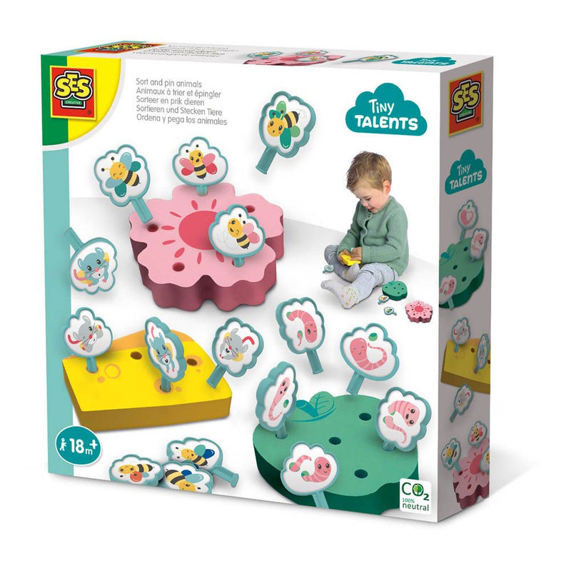 SES CREATIVE Tiny Talents Sort and Pin Animals, 18 Month and Above