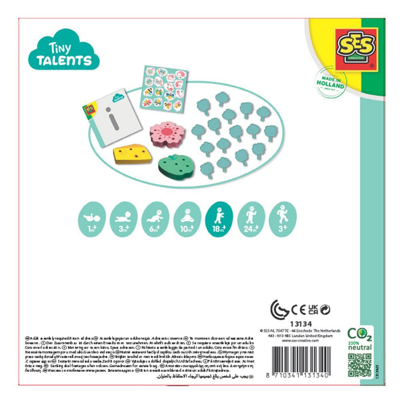 SES CREATIVE Tiny Talents Sort and Pin Animals, 18 Month and Above