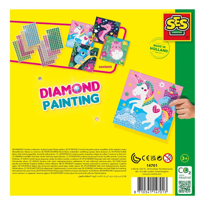 SES CREATIVE Happy Animals Diamond Painting, 3 Years and Above